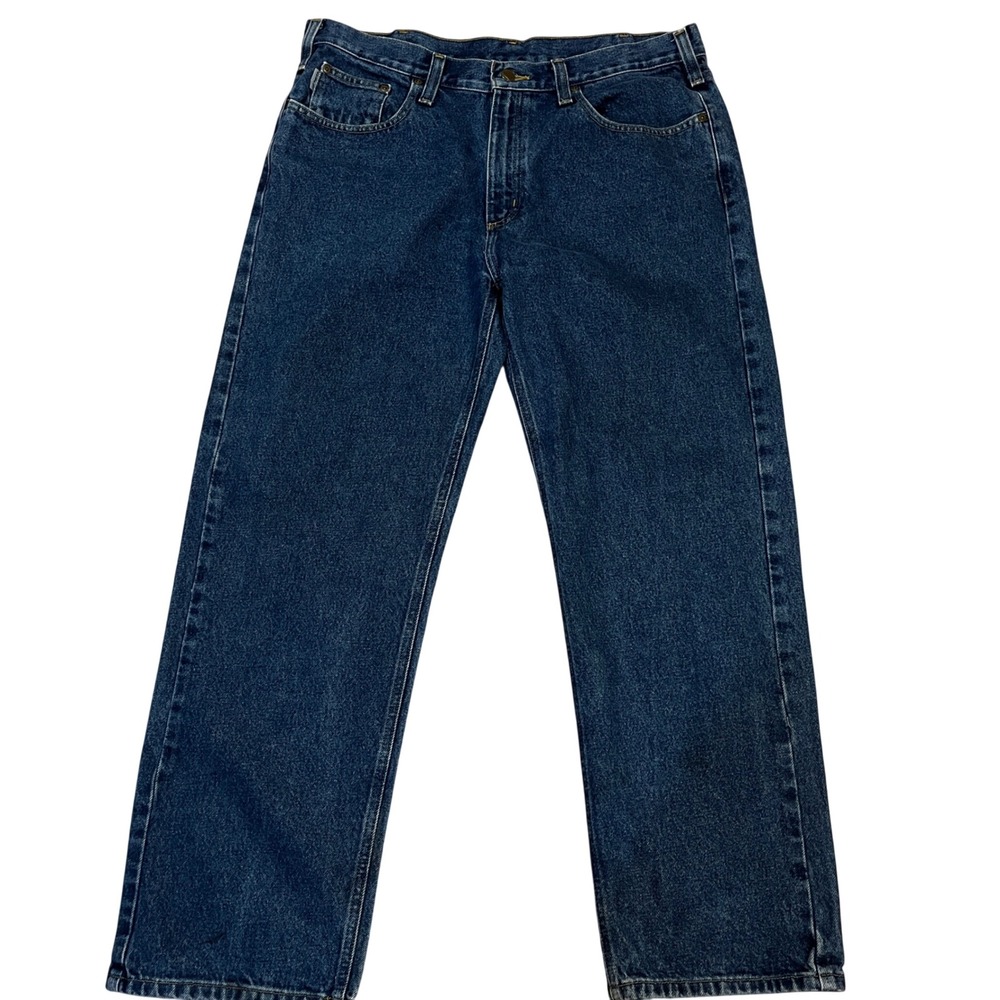 Carhartt Mens Relaxed Fit Denim Workwear Jeans 38x30 Dark Wash B480 DVB